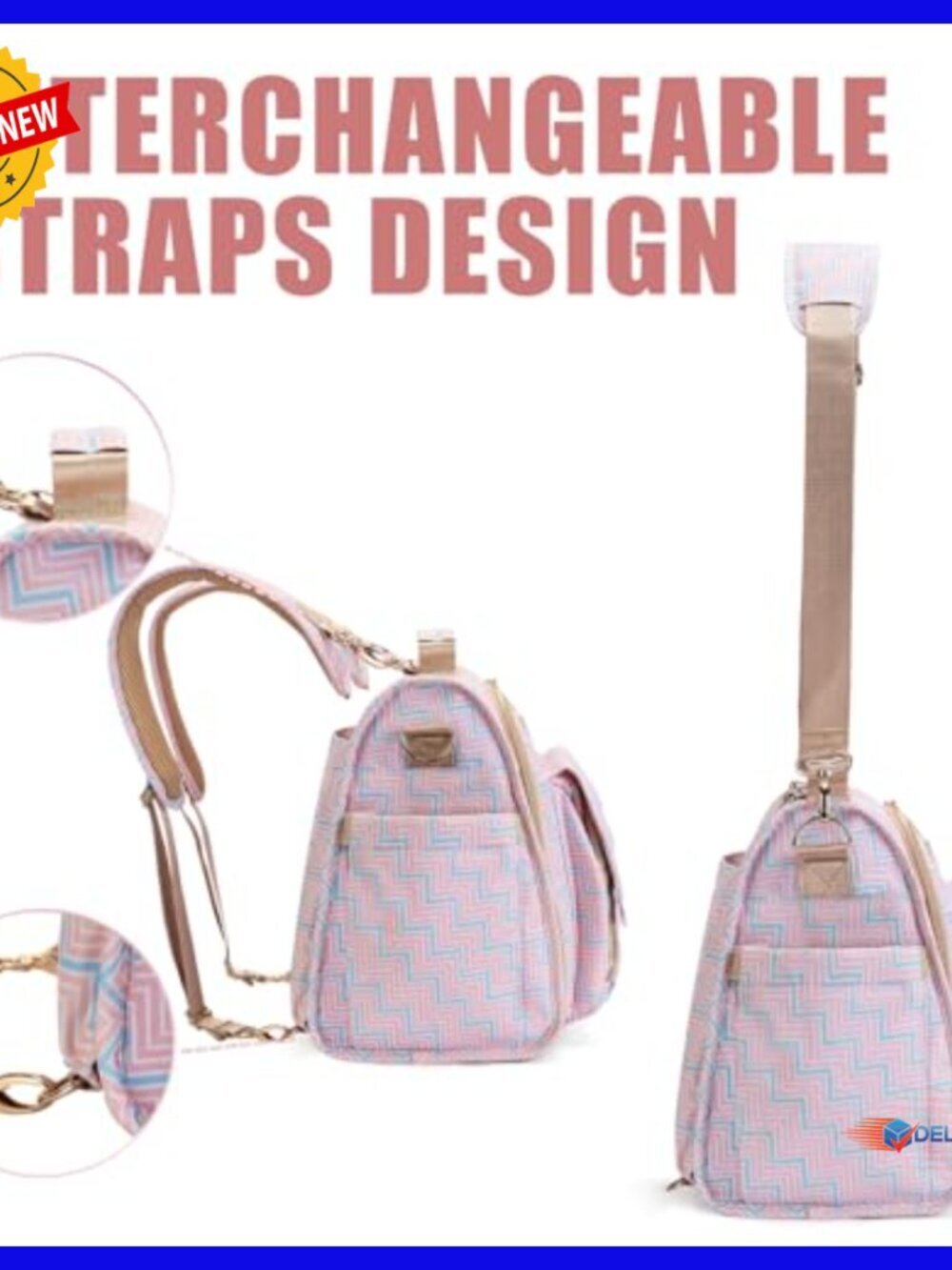 Waterproof Large Capacity Diaper Backpack with Stroller Hooks - Picture 4 of 6